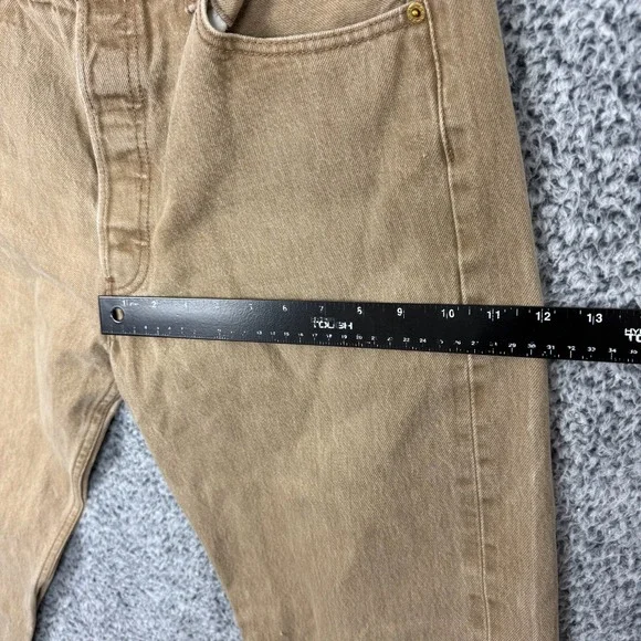 Vintage Levis 501 XX Jeans Mens 34x32 Brown Denim Button Fly Straight Leg Y2K - Picture 10 of 16